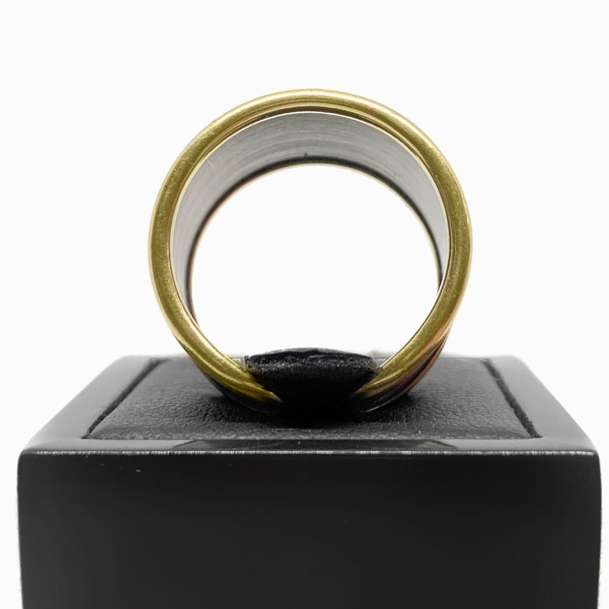 Anello a Fascia Larga in Oro Rosso e Bianco