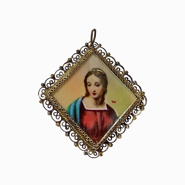 Brooch-pendentif in gold