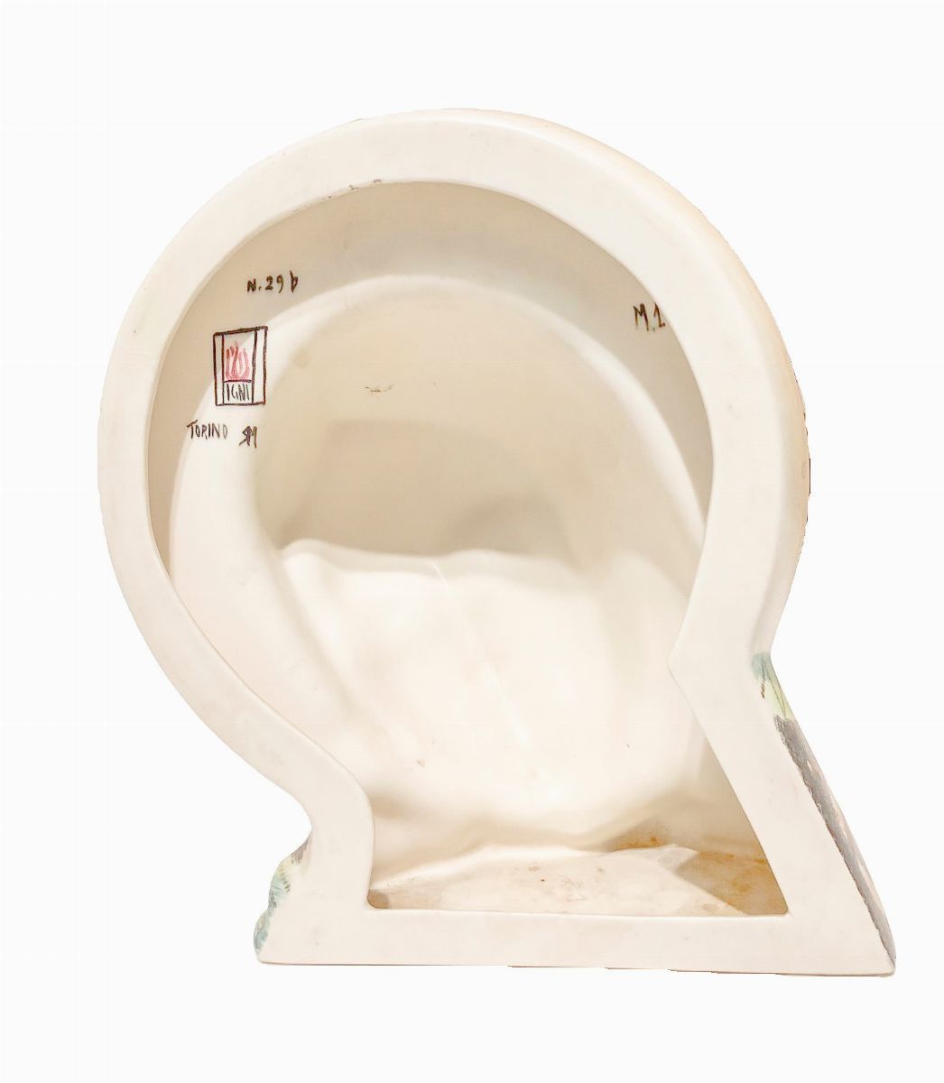 Igni Fornace Ceramiche Torino (1935 – 1945c.) - Mater Dulcis, Volto di Madonna in Maiolica Policr...
