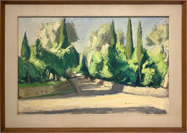 Carmelo Comes - Viale con alberi