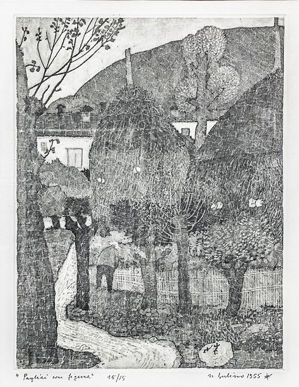 Nunzio Gulino - Etching depicting Pagliai with figure, 15/15