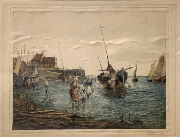 Port with characters and boats