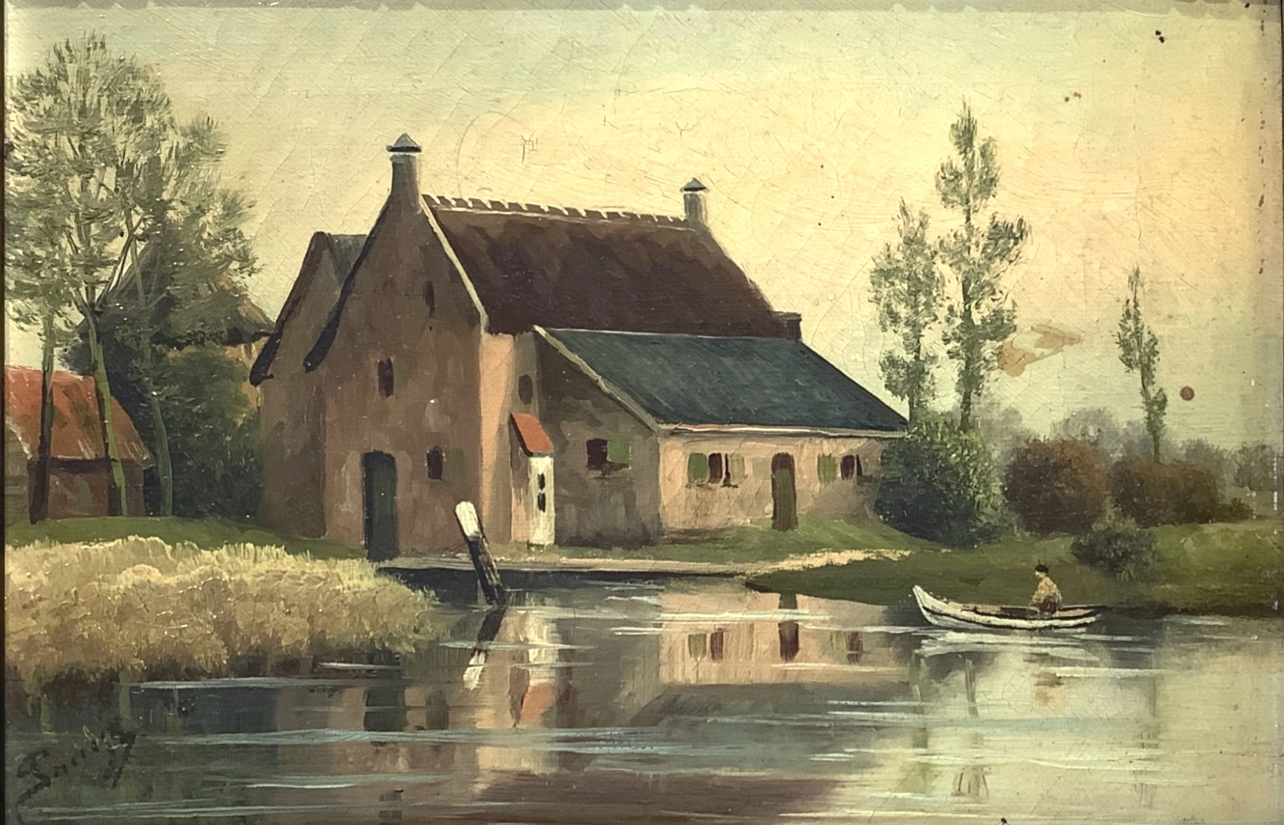 Paesaggio case sul lago