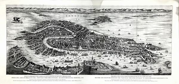 Incisione di Venezia, Pianta prospettica della città incisa a Julius Milhauer prima del 1680