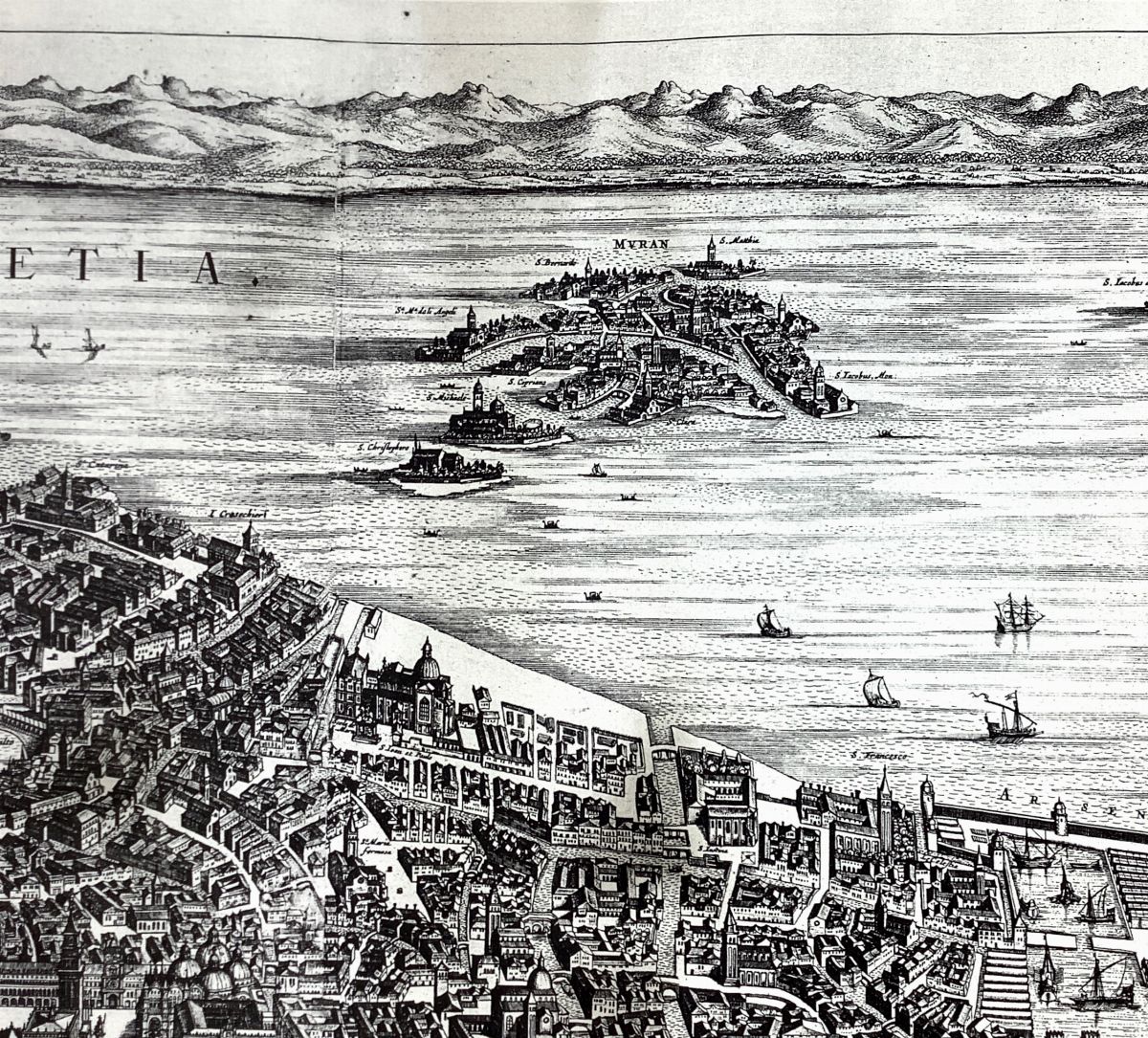 Incisione di Venezia, Pianta prospettica della città incisa a Julius Milhauer prima del 1680