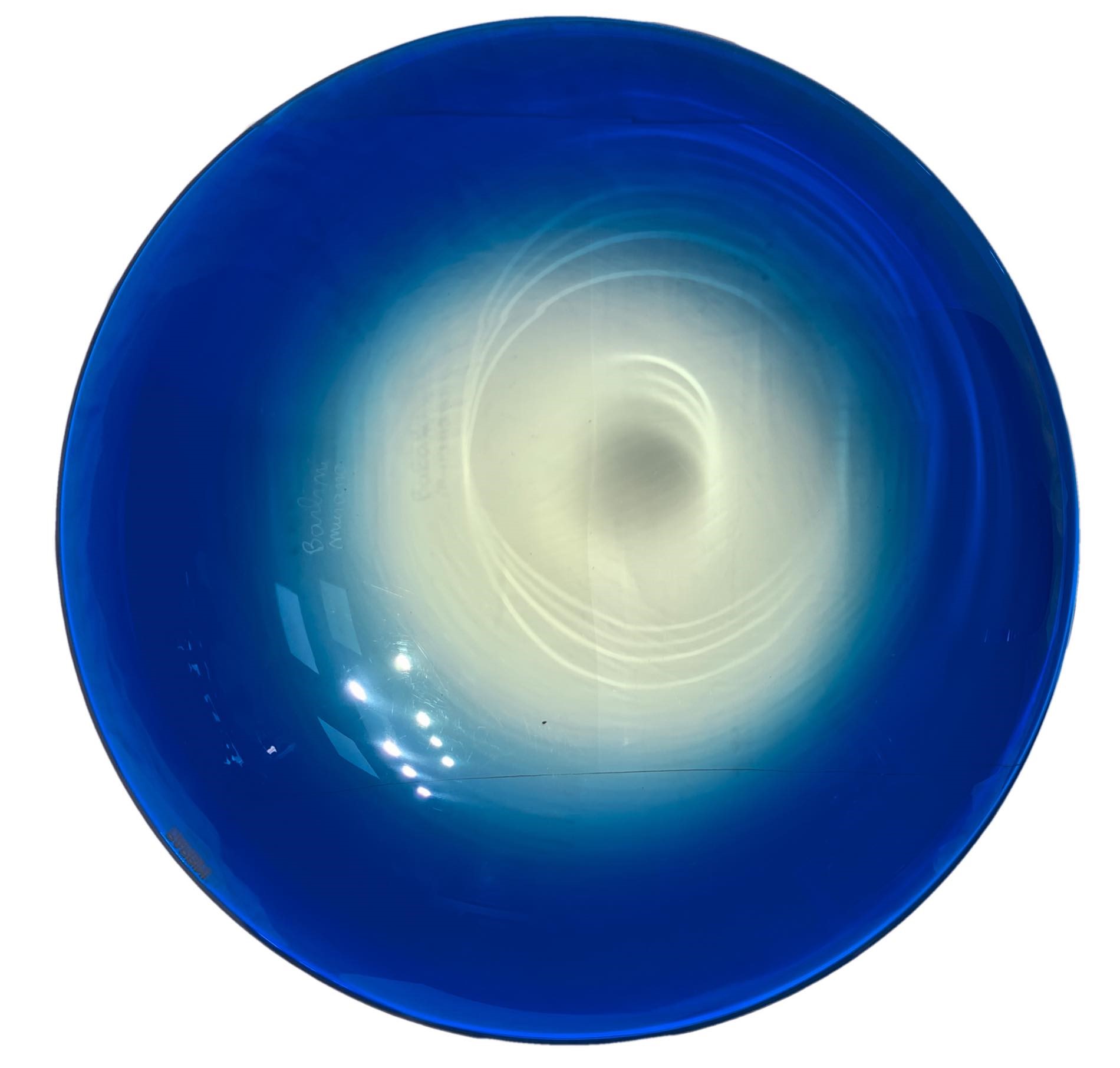 Grande centrotavola in vetro di Murano blu.