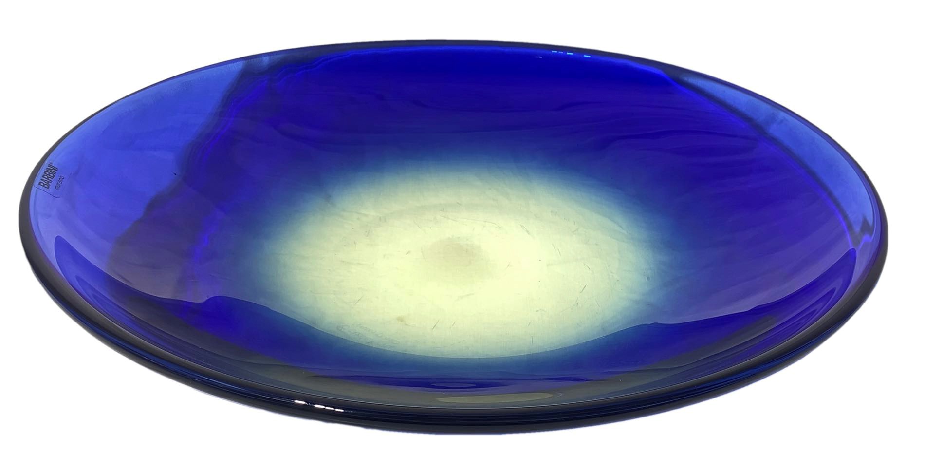 Grande centrotavola in vetro di Murano blu.