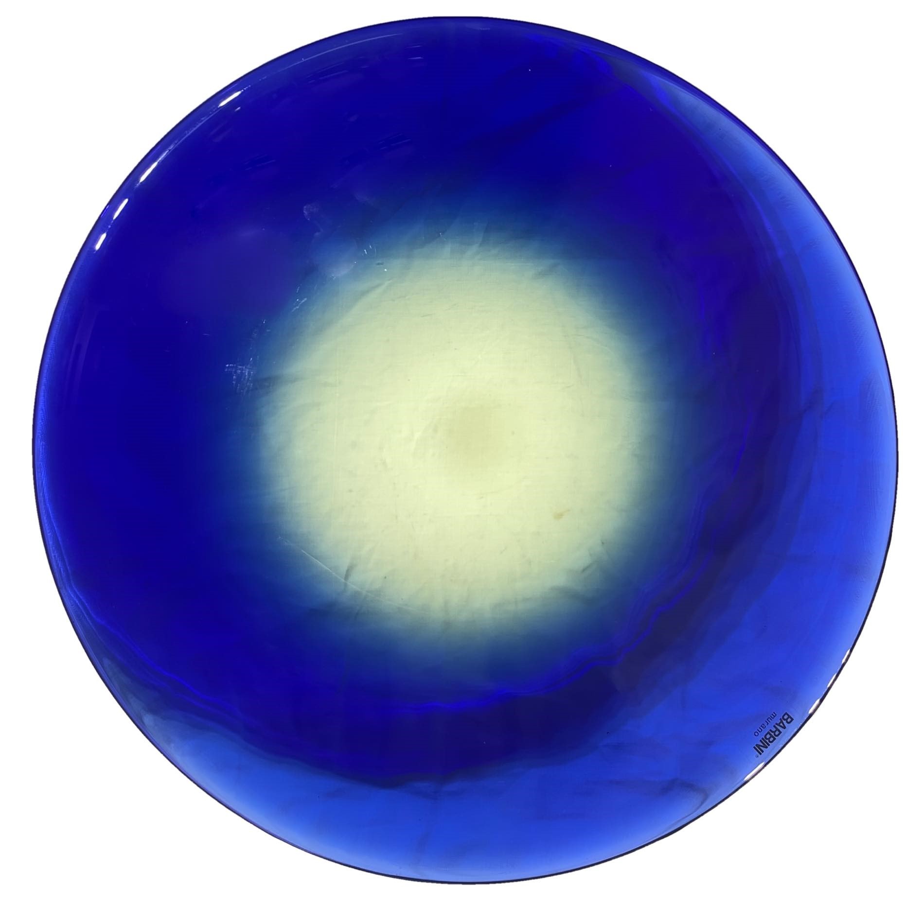 Grande centrotavola in vetro di Murano blu.