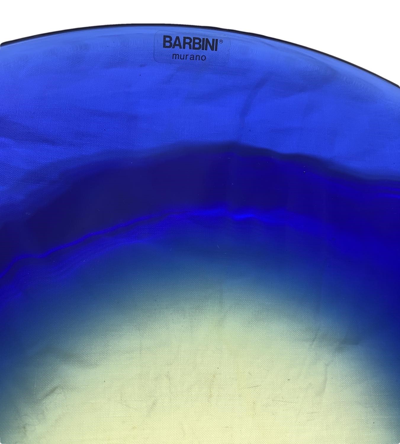 Grande centrotavola in vetro di Murano blu.