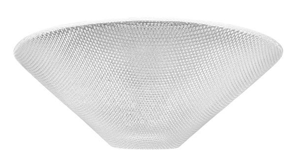Centerpiece in truncated cone shape in transparent diamond-printed glass
