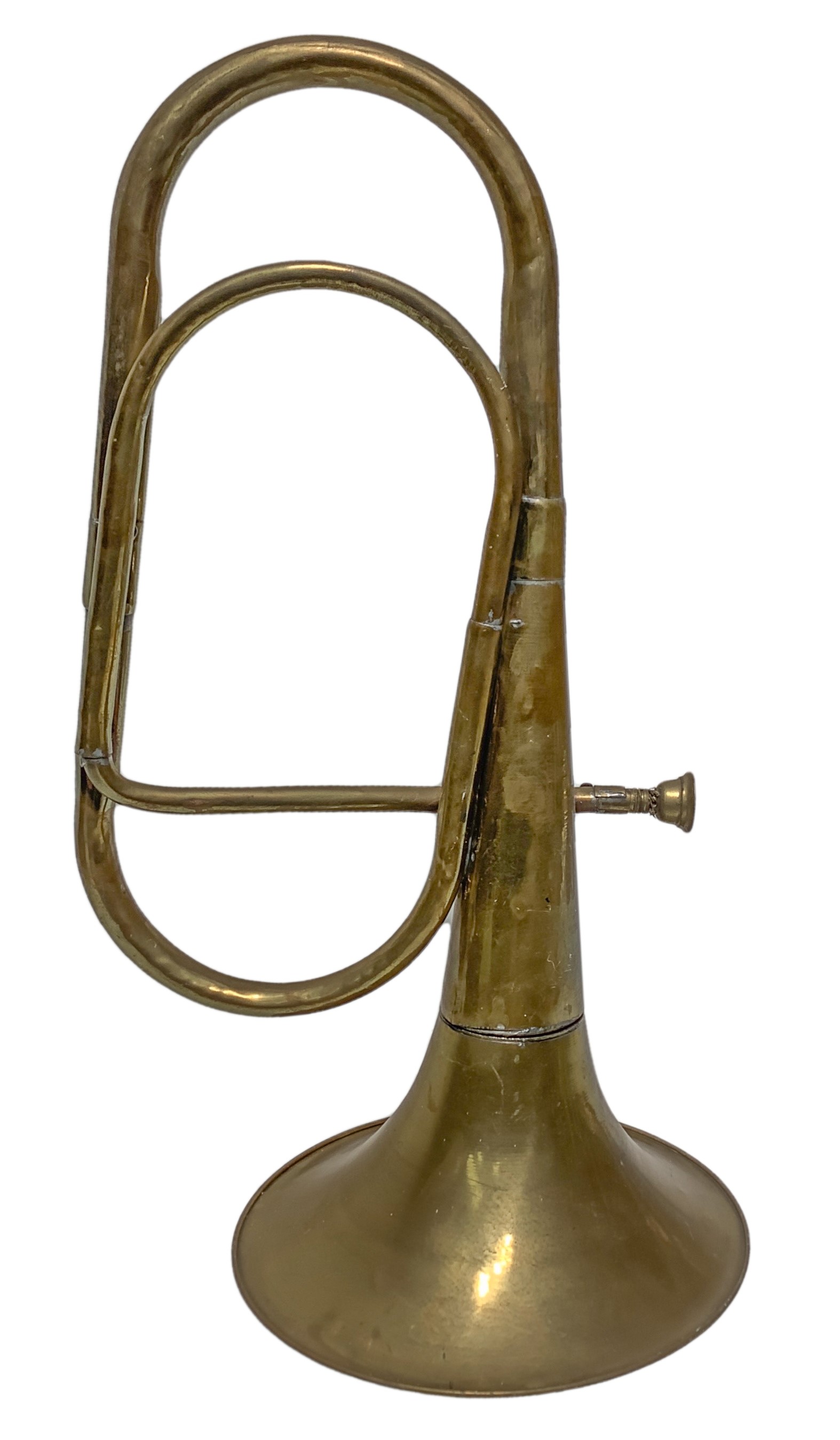 Tromba antica in ottone, H 53 cm, diametro 24 cm