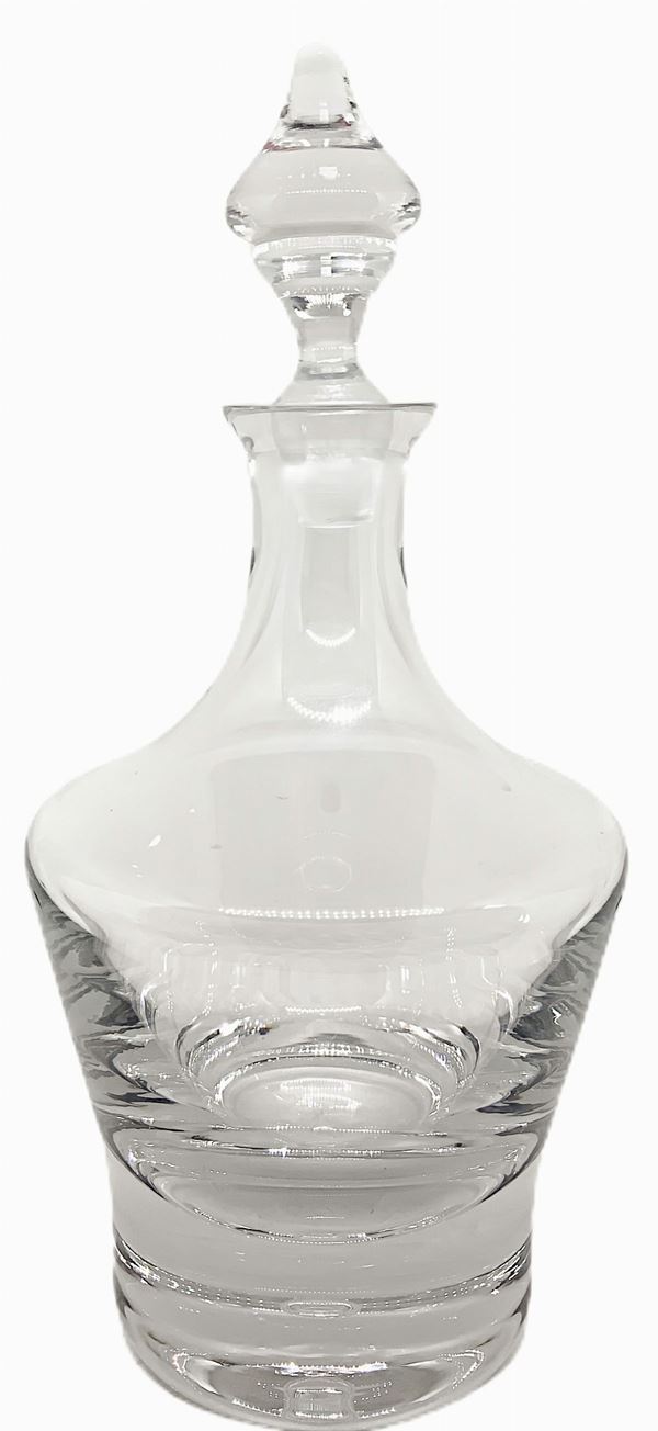 Heavy crystal bottle, with stopper.