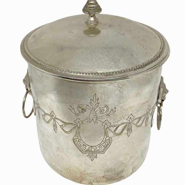 Cylindrical sheffield ice bucket