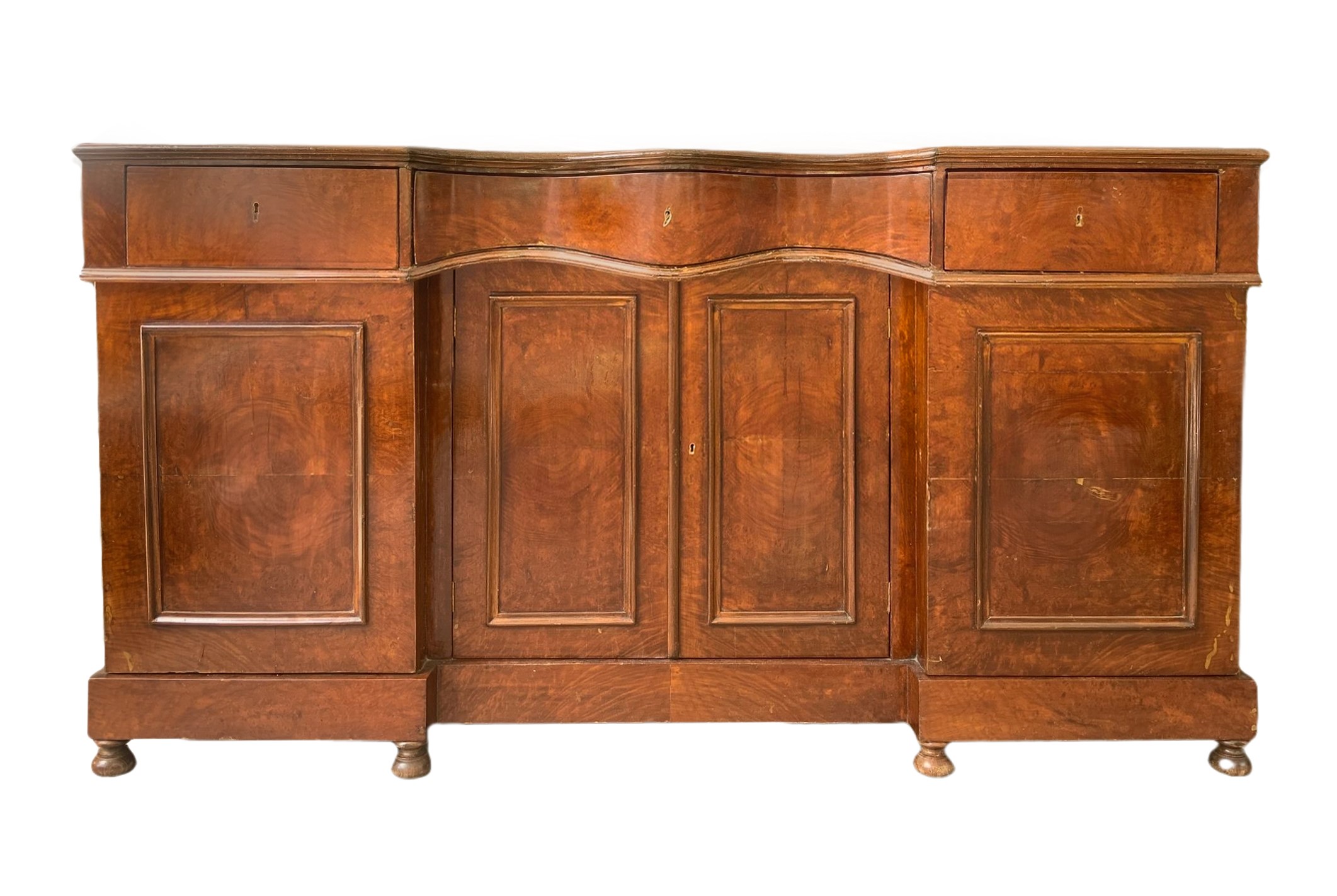 Credenza bassa in legno di mogano, XIX secolo, a due corpi