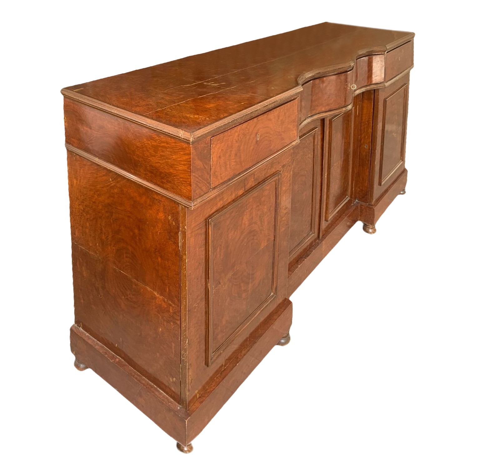 Credenza bassa in legno di mogano, XIX secolo, a due corpi