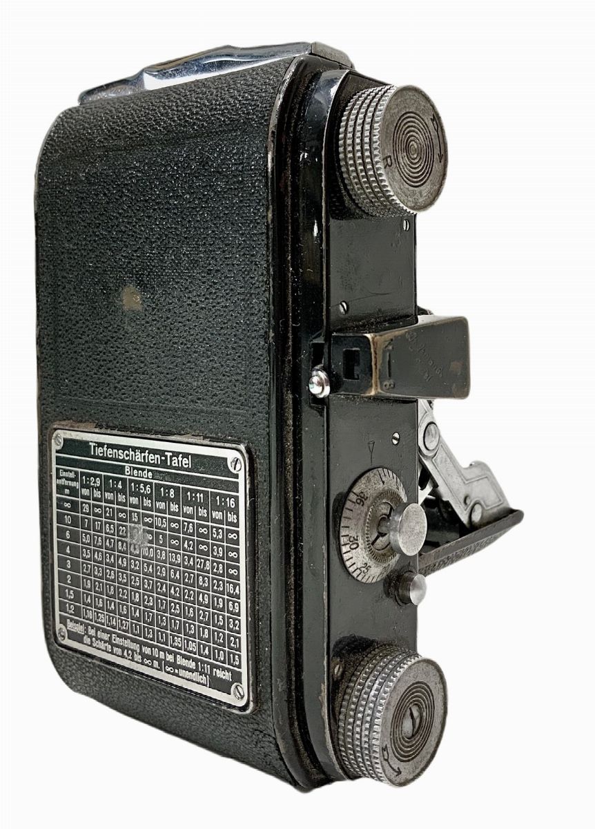 Fotocamera a Soffietto Deckel Monchel, Modello Compur
