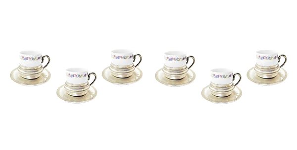 Capodimonte - Coffee set consisting of n. 6 cups in Capodimonte porcelain.