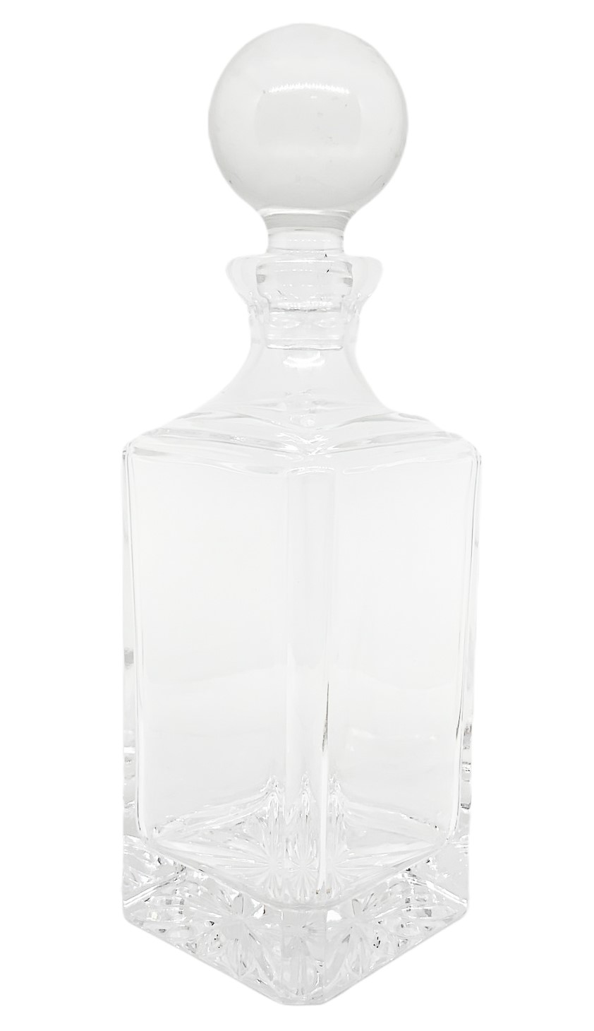 Bottiglia in cristallo trasparente, altezza 38 cm