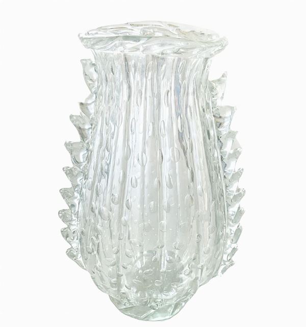 Barovier e Toso - Transparent Murano glass vase