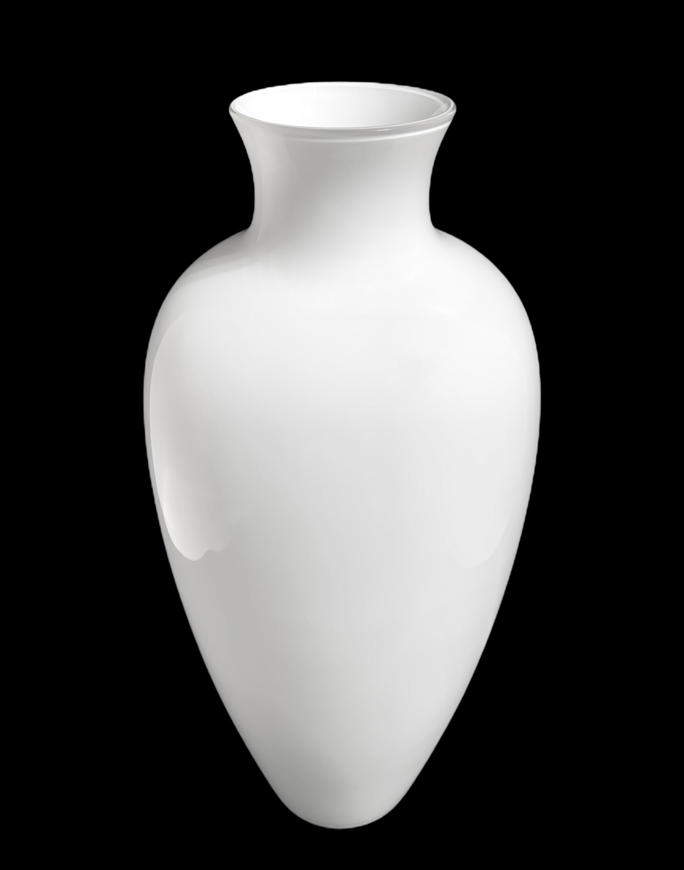 Venini - Vaso Lattimo Incamiciato Bianco