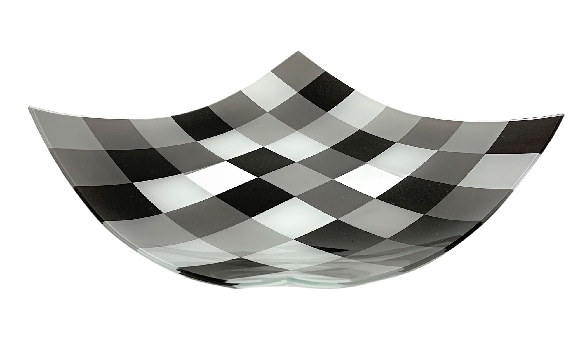 Coppia di centrotavola in vetro curvato