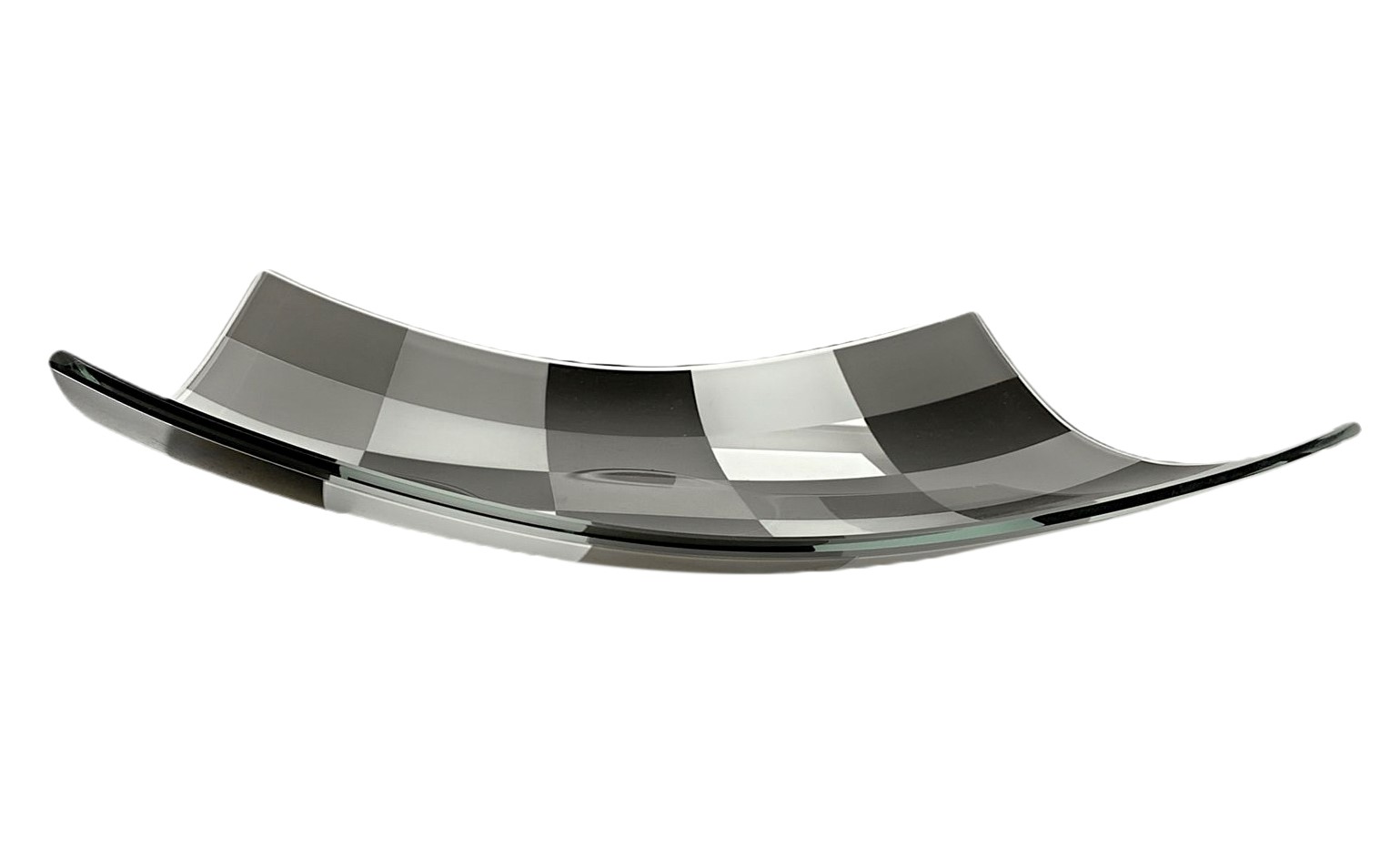 Coppia di centrotavola in vetro curvato