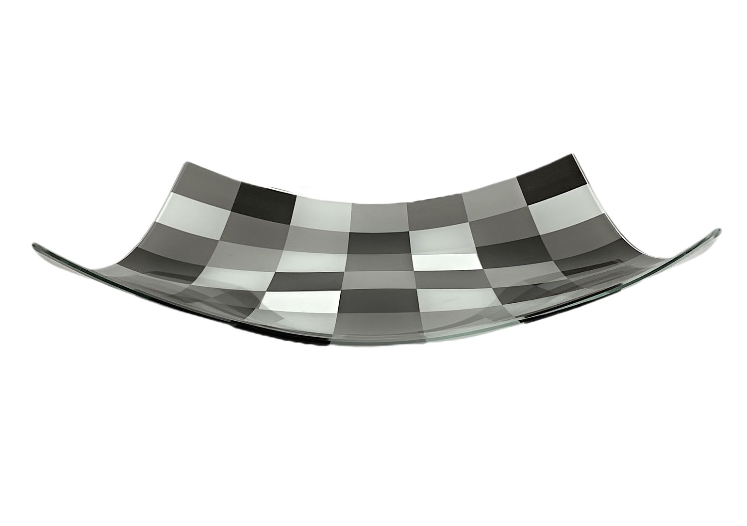 Coppia di centrotavola in vetro curvato