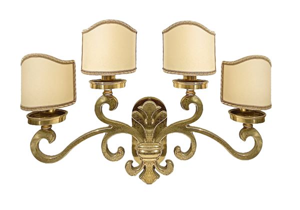 Large 4-light applique in gilded brass