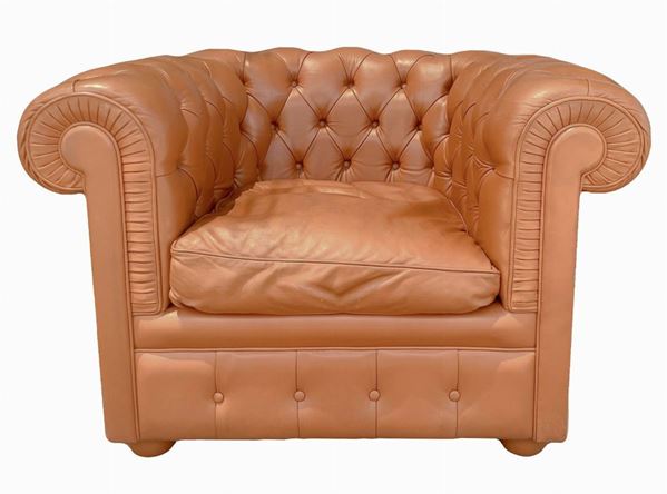 Chester model biscuit-colored armchair