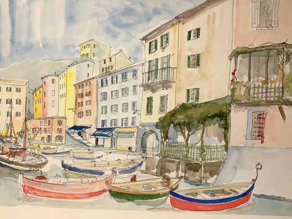 Max Dissar - Paesaggio marino con case