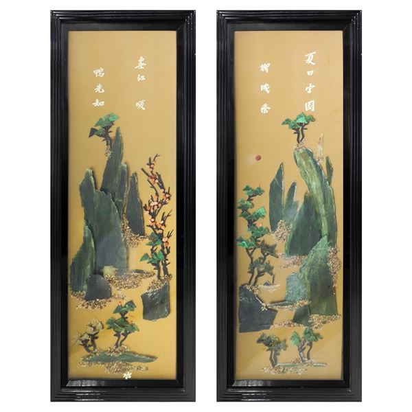 Coppia di quadri cinesi