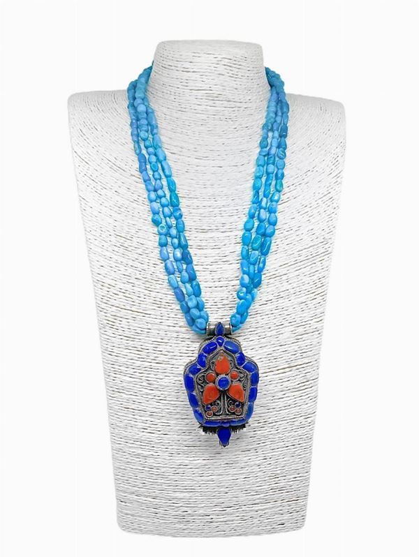 Collana 3 fili Turchese Arizona