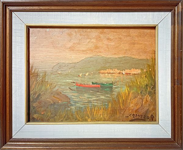 Renzo Caiazzo - Marina with boat