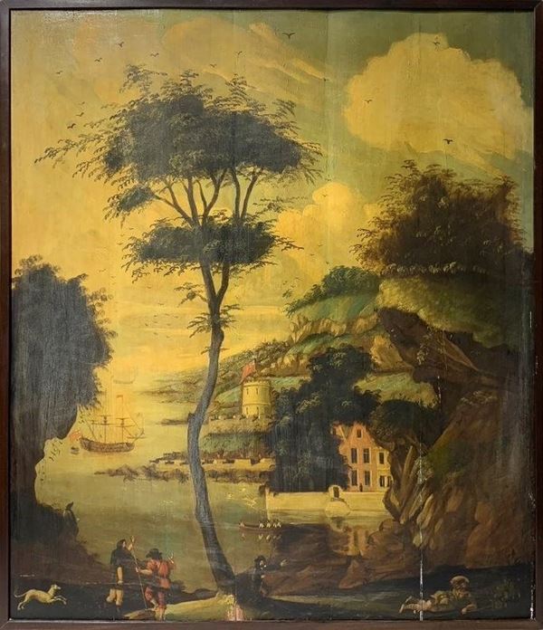 Claude Gell&#233;e detto Lorrain - Golfo marino con alberi e personaggi
