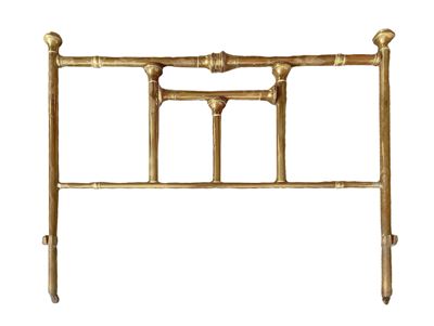 Letto matrimoniale in tubolare di ottone, inizi '900