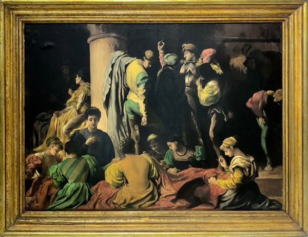 Paul Joseph Blanc - La tessitura della tela di Penelope con Antinoo e i Proci