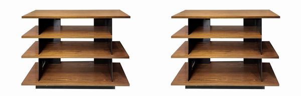 Pair of bookcases in the Le Corbusier style
