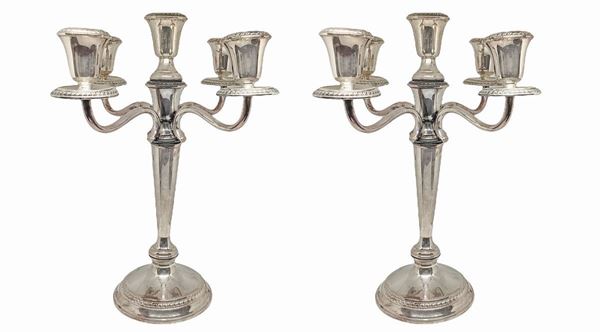 Pair of silver candlesticks