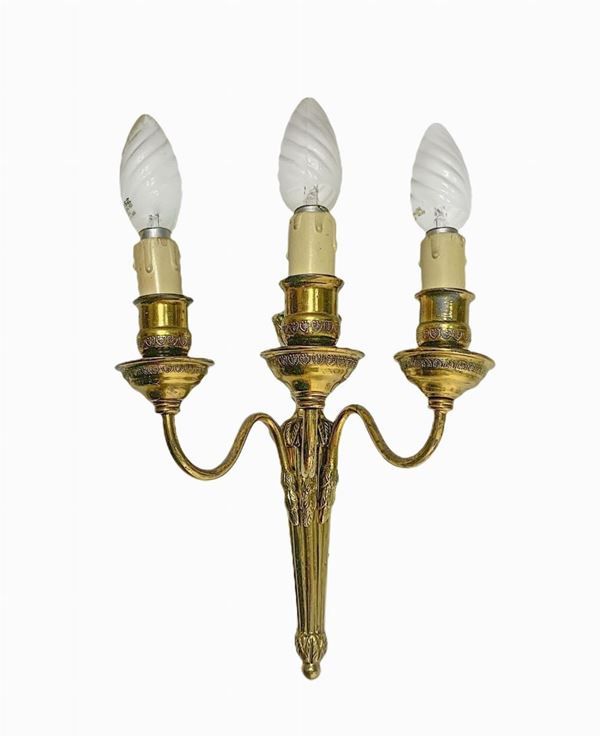 N. 1 Wall applique in golden brass, empire style