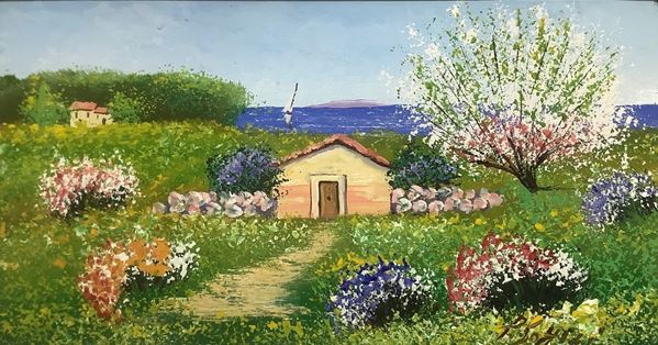 Pierpaolo Soffici - House with trees and sea