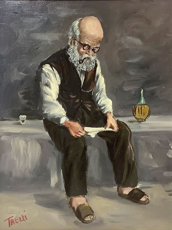 Anziano che legge