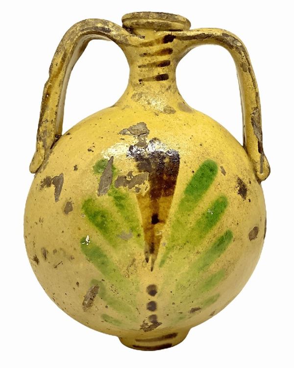 White Terracotta Terracotta Terracotta Flask of Caltagirone
