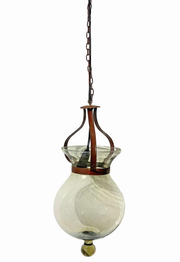 Glass suspension lumen with metal waistcola