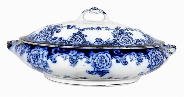 Blue Flower Bright Porcelain Porcelain, Myott Son & Co England