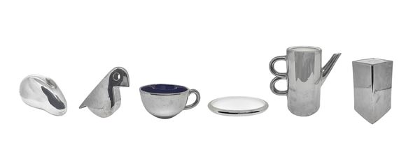 Gruppo di N.5 ceramiche argentate