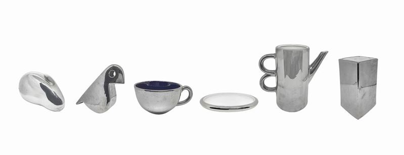 Gruppo di N.5 Ceramiche Argentate