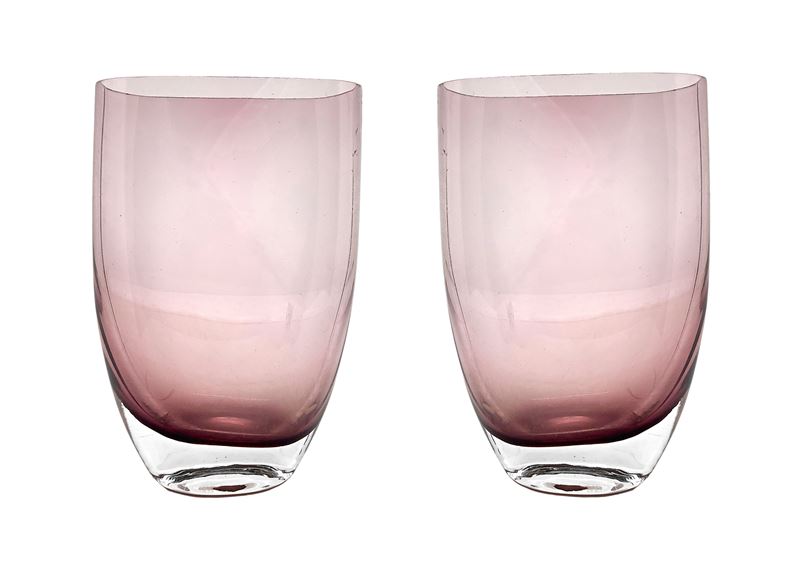 Coppia di vasi, Produzione Muranese nello stile di Flavio Poli.