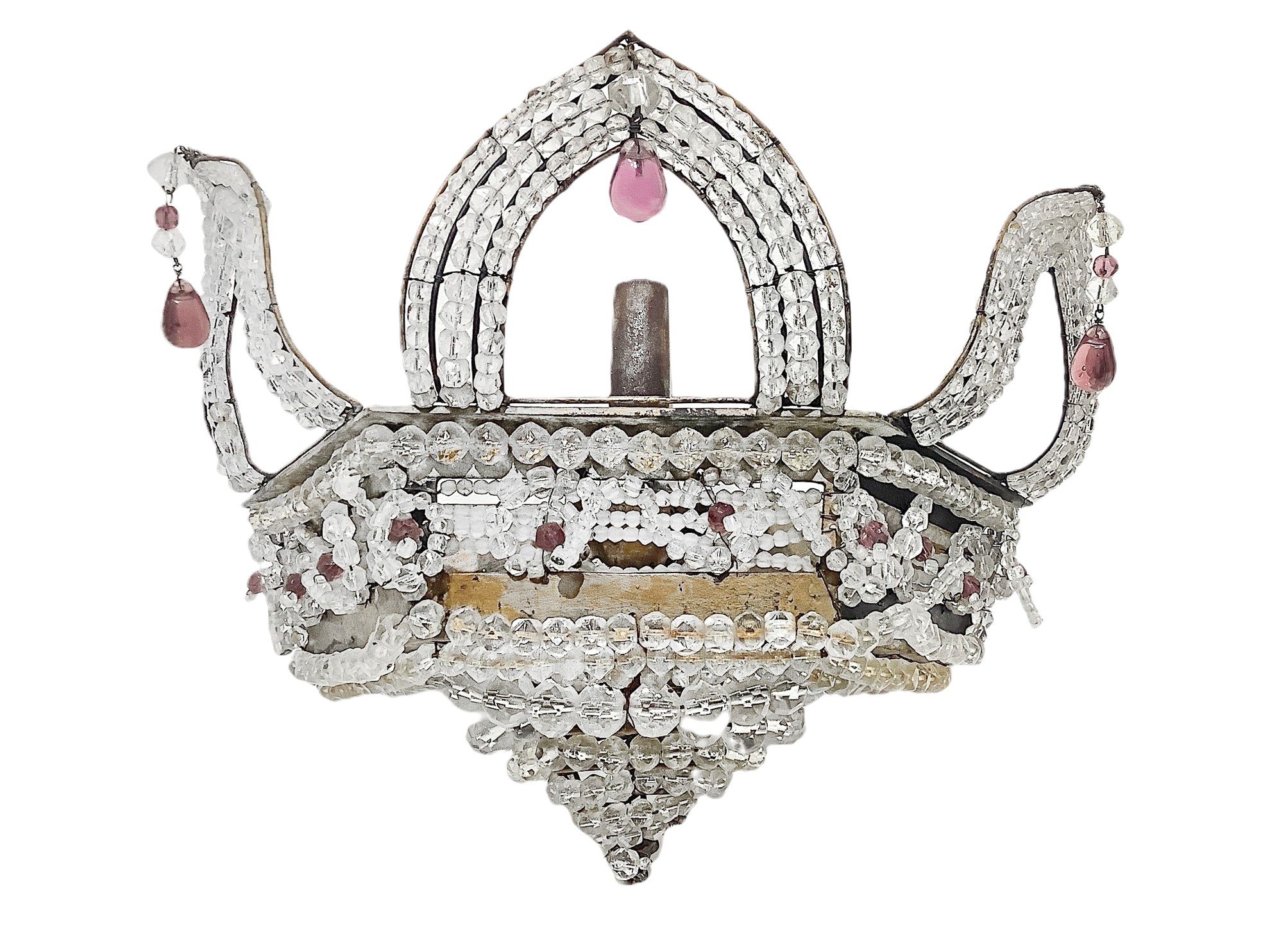 Coppia di appliques con sfere in vetro