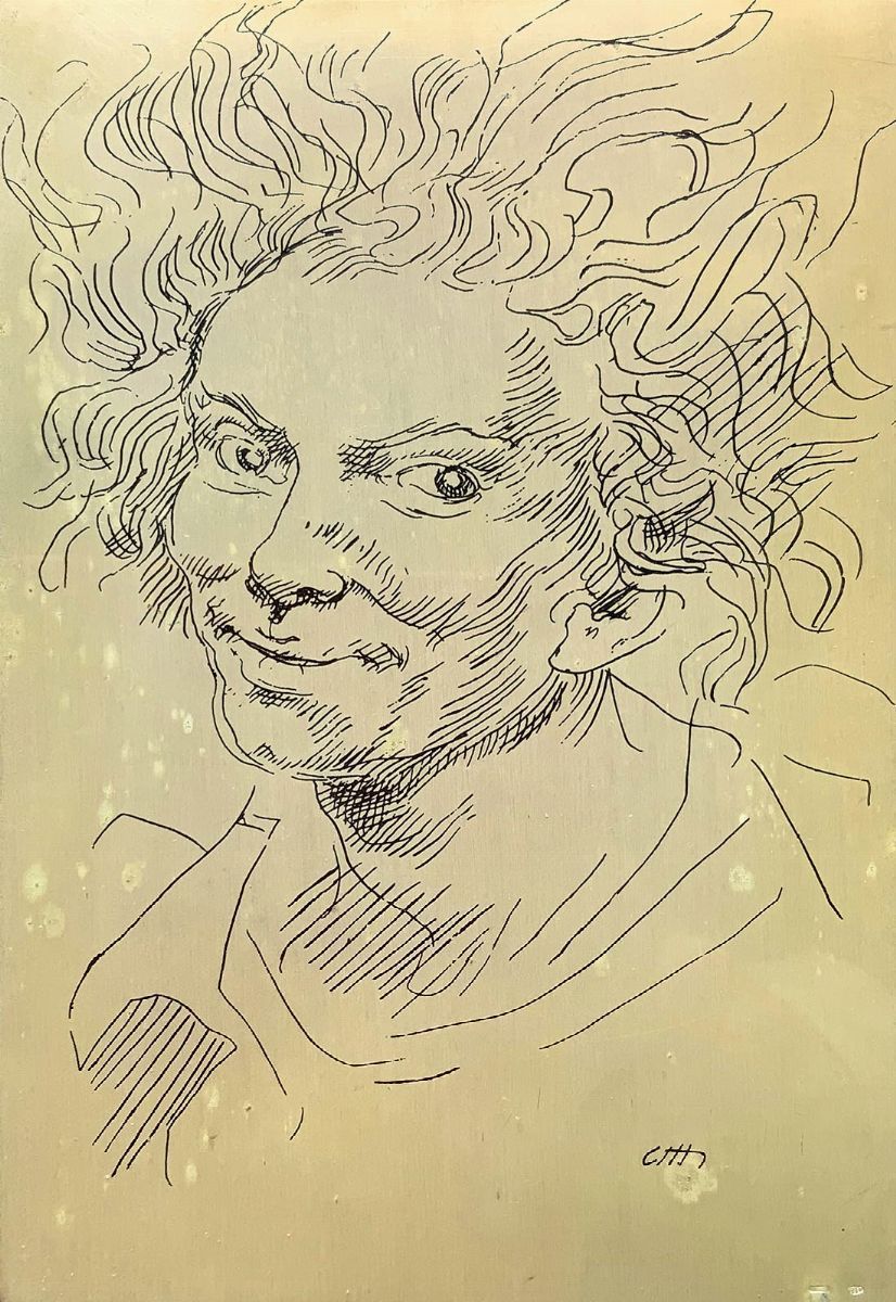 Pietro Annigoni - Elogio della follia (litografia su lastra d’argento)