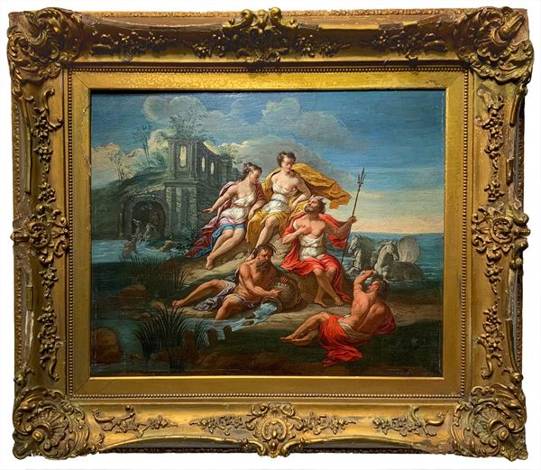 Nicolas Poussin - Nettuno con Anfitrite, Oceano, Dio dei fiumi e le Ninfe Naiadi